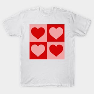 Retro Checkered Hearts T-Shirt